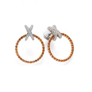 Crossover Ohrschmuck Weißgold/Rosegold