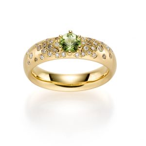 Snow Flakes Damenring Gelbgold