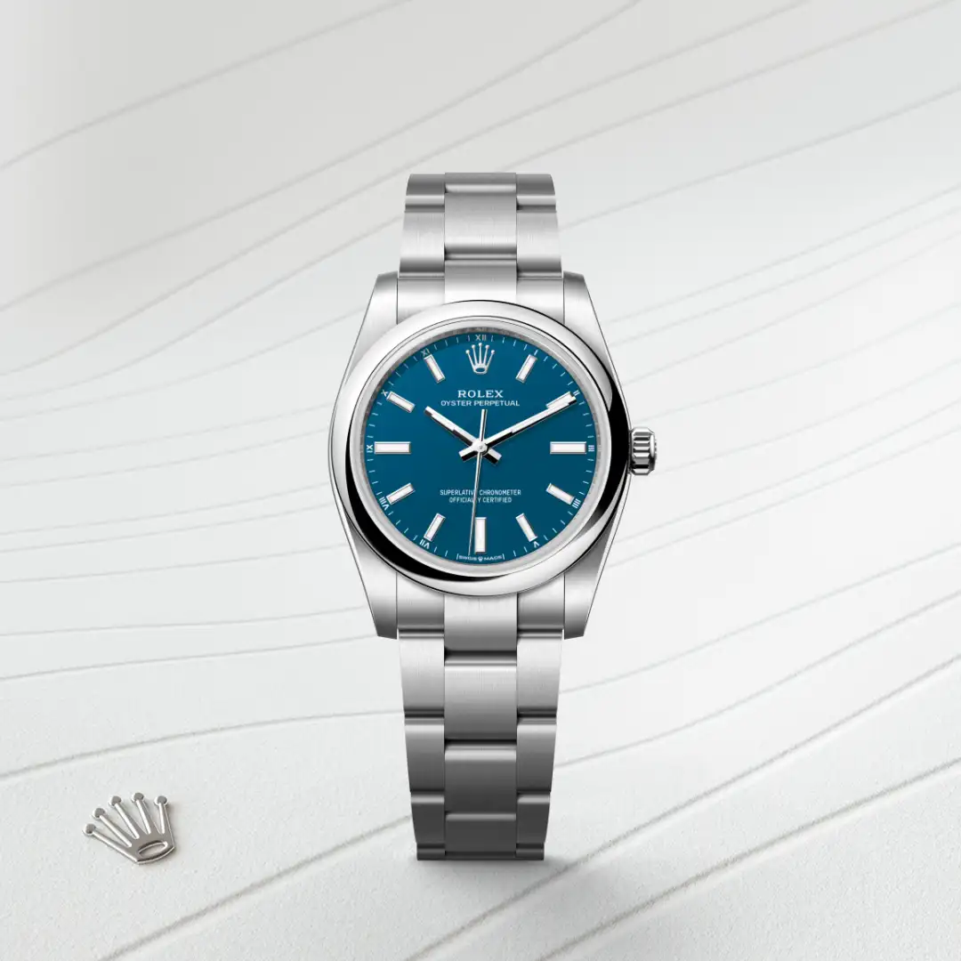 Rolex Oyster Perpetual 34 in Edelstahl Oystersteel, M124200-0011 – Atelier Stoess
