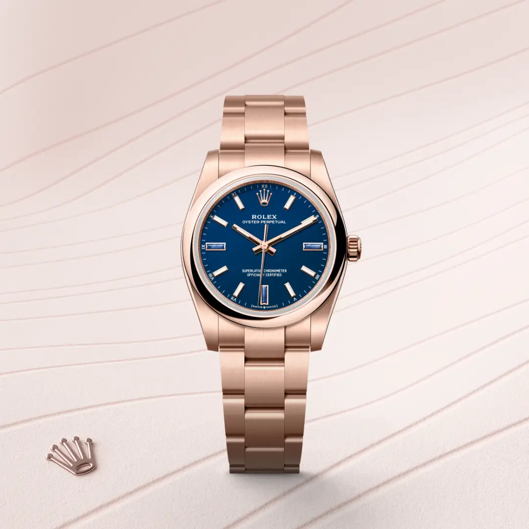 Rolex Oyster Perpetual 34 in 18 Karat Everose-Gold, M124205-0002 – Atelier Stoess