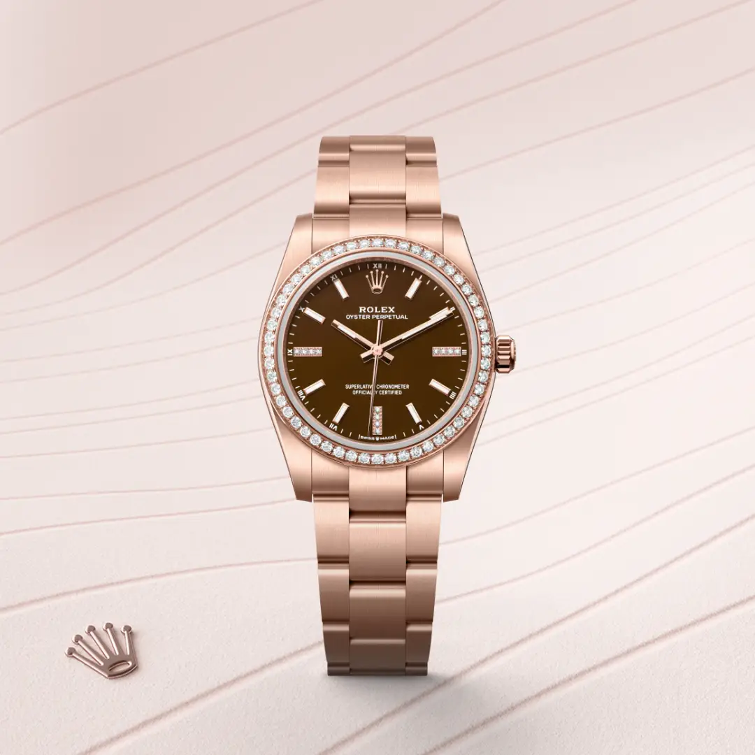 Rolex Oyster Perpetual 34 in 18 Karat Everose-Gold, M124245RBR-0001 – Atelier Stoess
