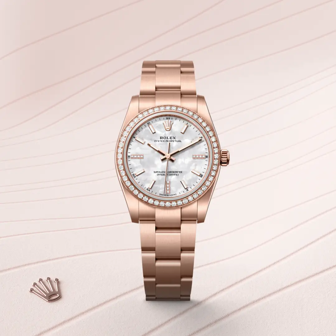 Rolex Oyster Perpetual 34 in 18 Karat Everose-Gold, M124245RBR-0002 – Atelier Stoess
