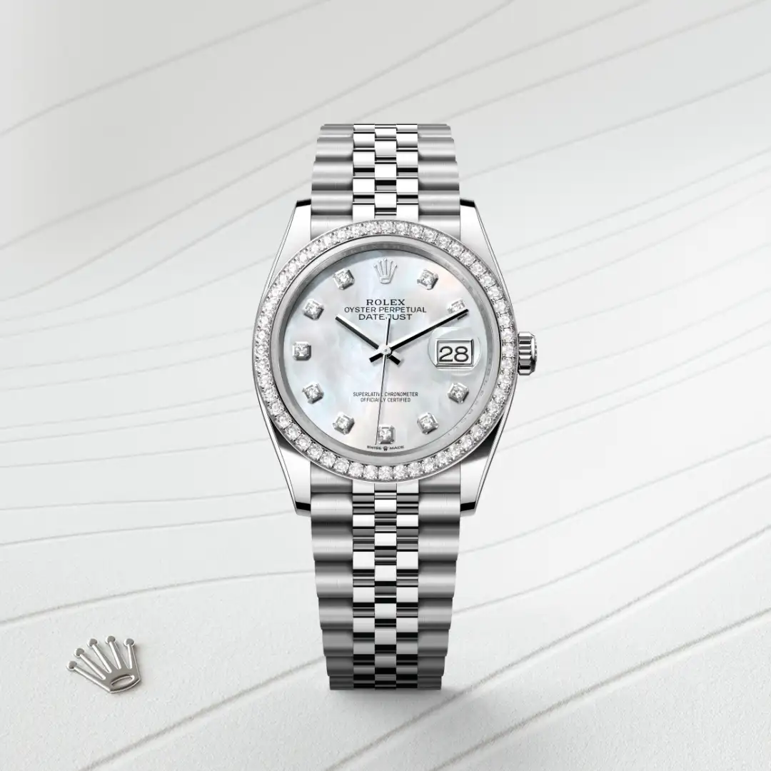 Rolex Datejust 36 in Rolesor weiß (Kombination aus Edelstahl Oystersteel und Weißgold), M126284RBR-0011 – Atelier Stoess