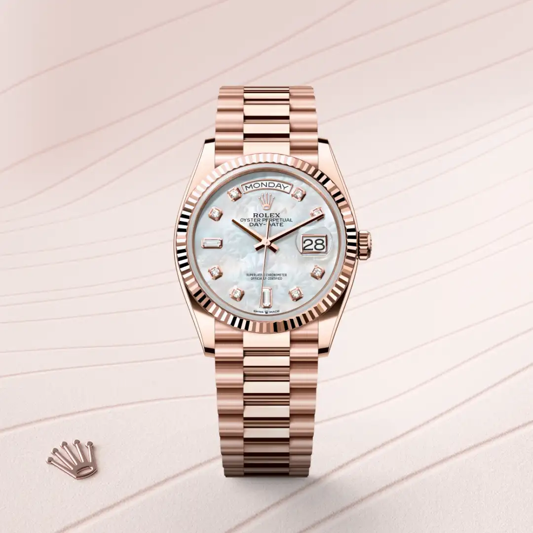 Rolex Day-Date 36 in 18 Karat Everose-Gold, M128235-0029 – Atelier Stoess