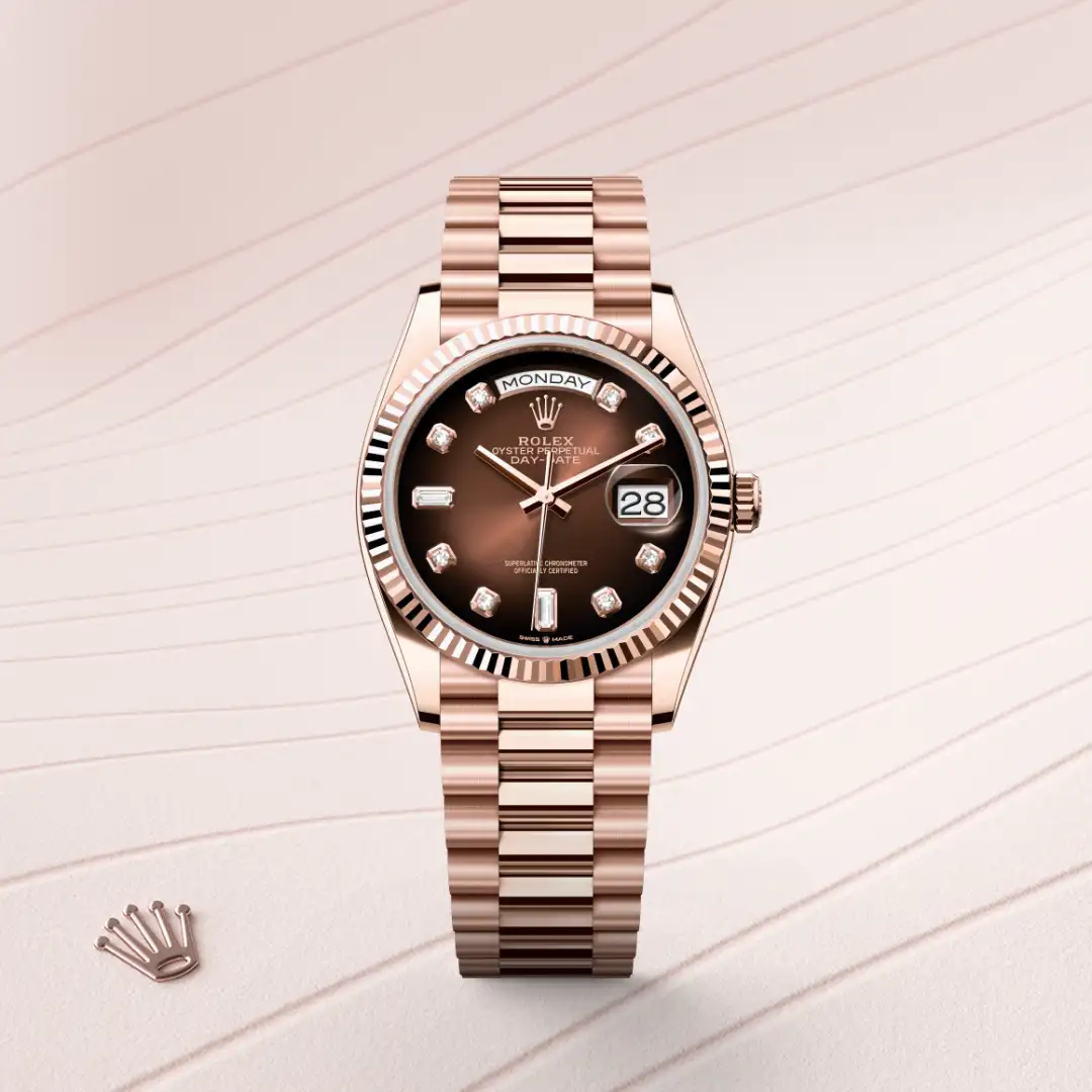 Rolex Day-Date 36 in 18 Karat Everose-Gold, M128235-0037 – Atelier Stoess