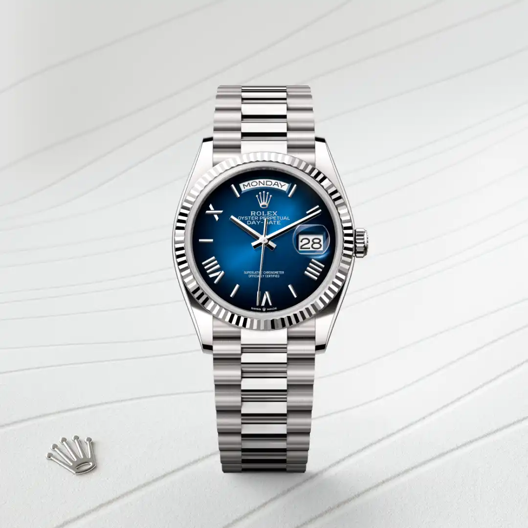 Rolex Day-Date 36 in 18 Karat Weißgold, M128239-0063 – Atelier Stoess