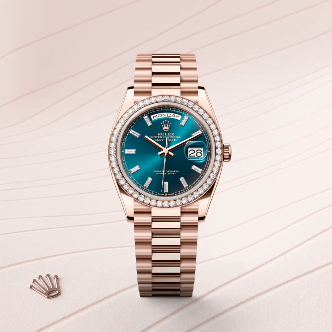 Rolex Day-Date 36 in 18 Karat Everose-Gold, M128345RBR-0083 – Atelier Stoess