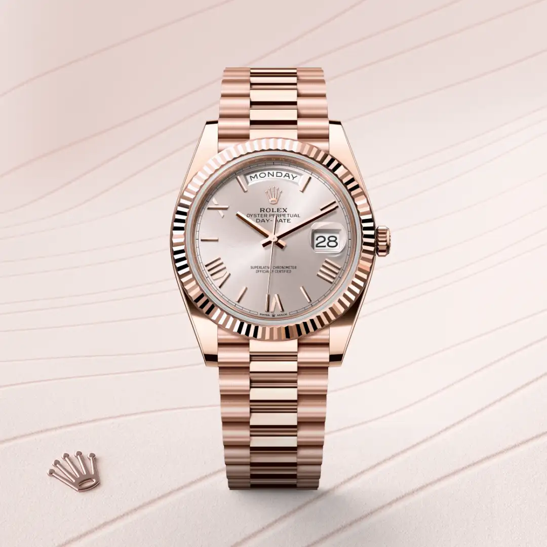 Rolex Day-Date 40 in 18 Karat Everose-Gold, M228235-0001 – Atelier Stoess