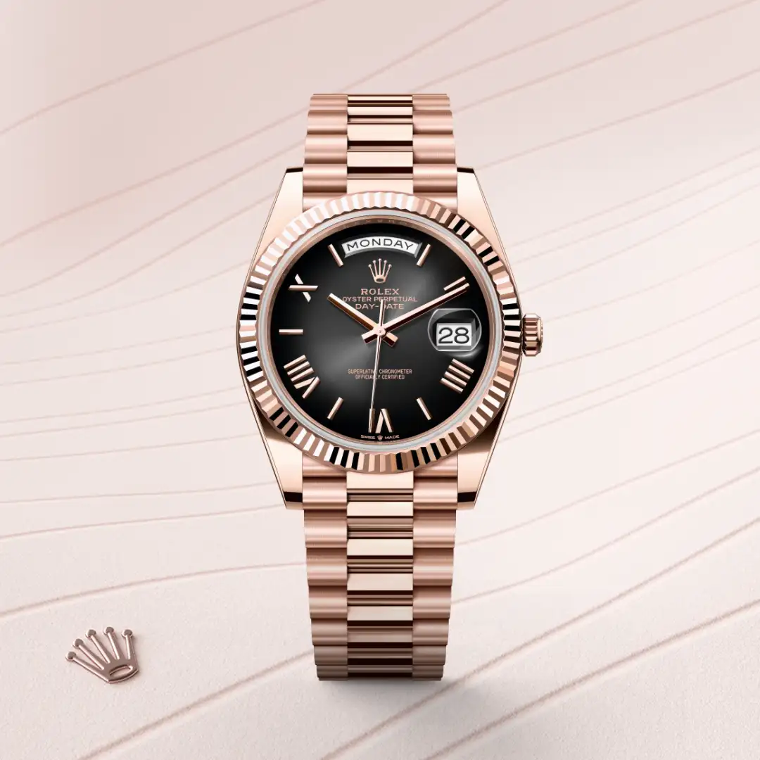 Rolex Day-Date 40 in 18 Karat Everose-Gold, M228235-0055 – Atelier Stoess