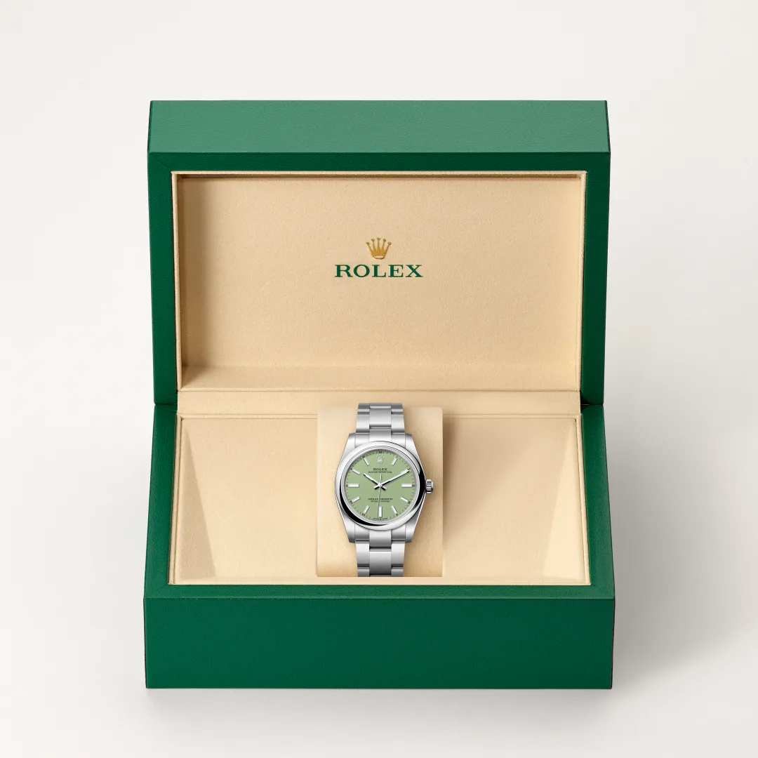 Rolex Oyster Perpetual 34 in Edelstahl Oystersteel, M124200-0006 – Atelier Stoess