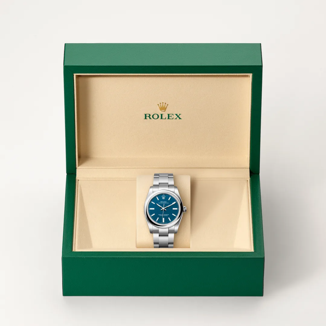 Rolex Oyster Perpetual 34 in Edelstahl Oystersteel, M124200-0011 – Atelier Stoess