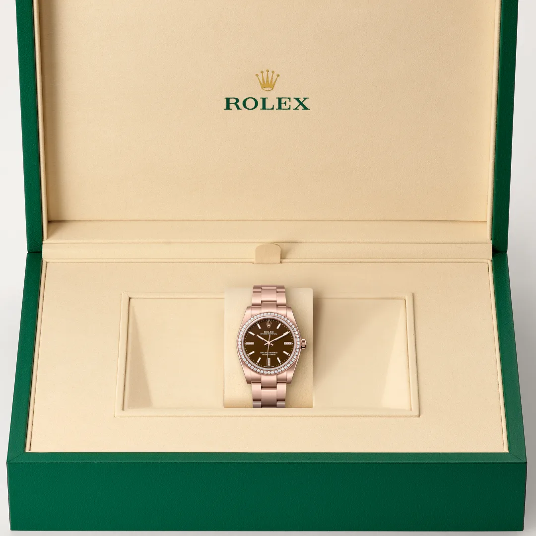 Rolex Oyster Perpetual 34 in 18 Karat Everose-Gold, M124245RBR-0001 – Atelier Stoess