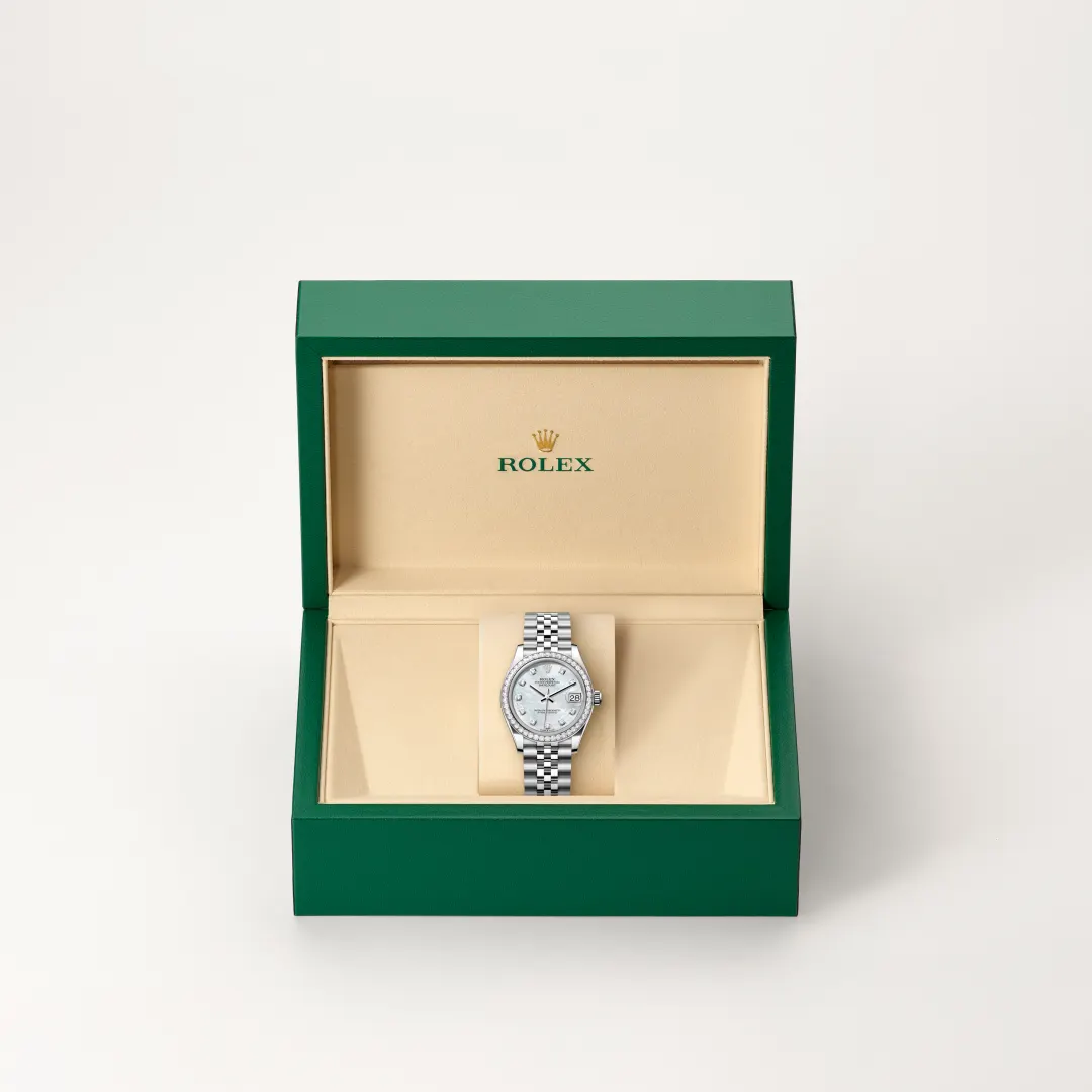 Rolex Datejust 31 in Rolesor weiß (Kombination aus Edelstahl Oystersteel und Weißgold), M278384RBR-0008 – Atelier Stoess