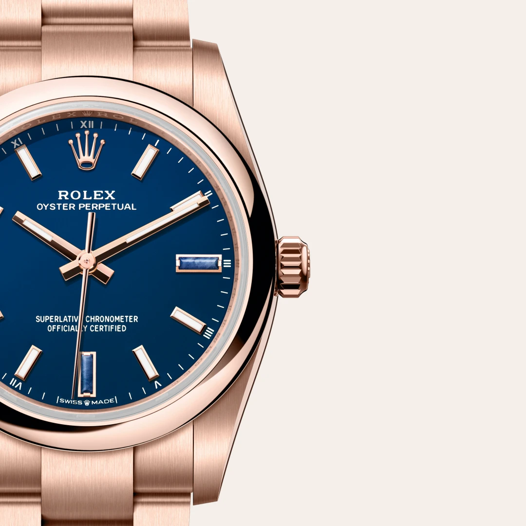 Rolex Oyster Perpetual 34 in 18 Karat Everose-Gold, M124205-0002 – Atelier Stoess
