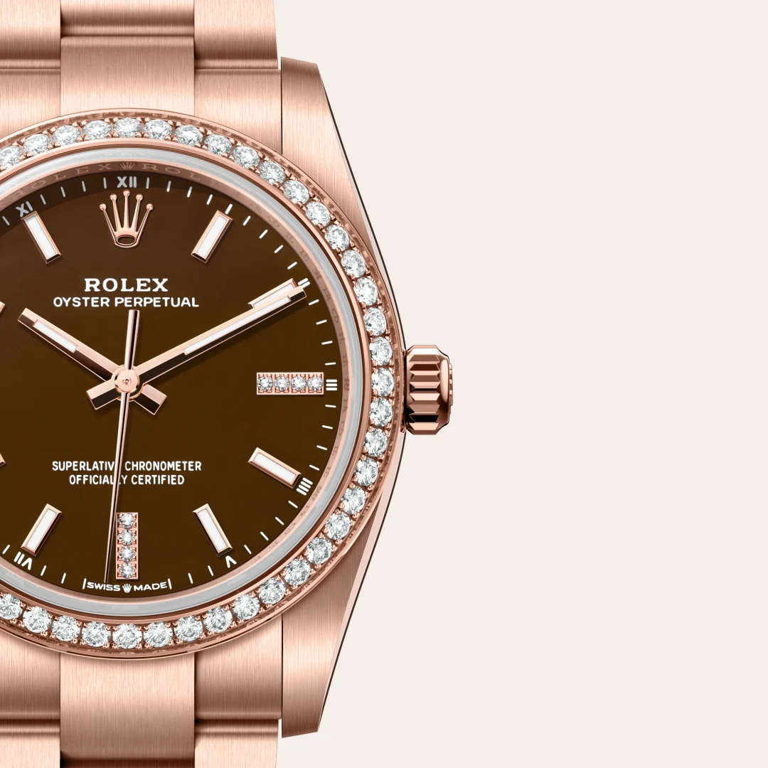 Rolex Oyster Perpetual 34 in 18 Karat Everose-Gold, M124245RBR-0001 – Atelier Stoess