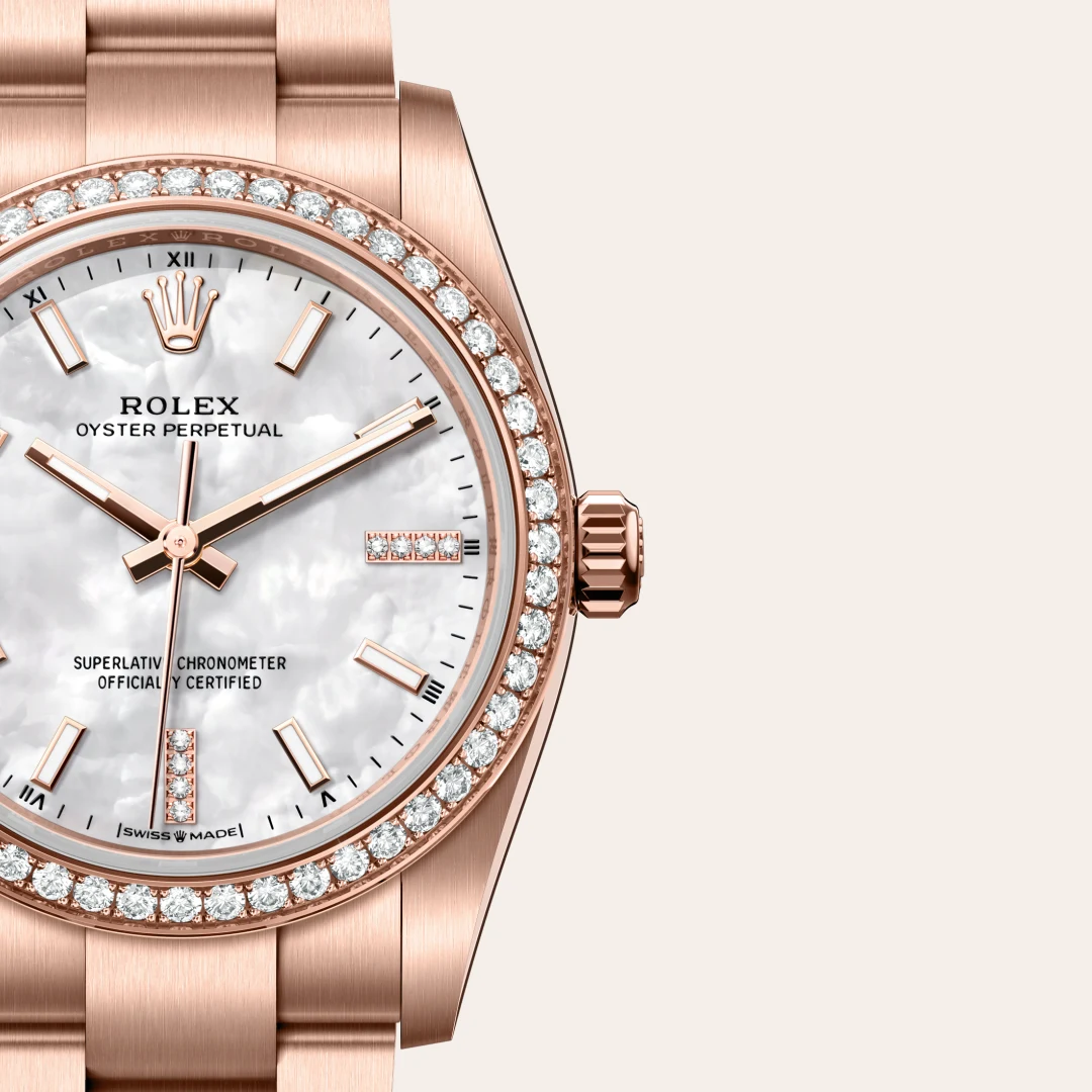 Rolex Oyster Perpetual 34 in 18 Karat Everose-Gold, M124245RBR-0002 – Atelier Stoess