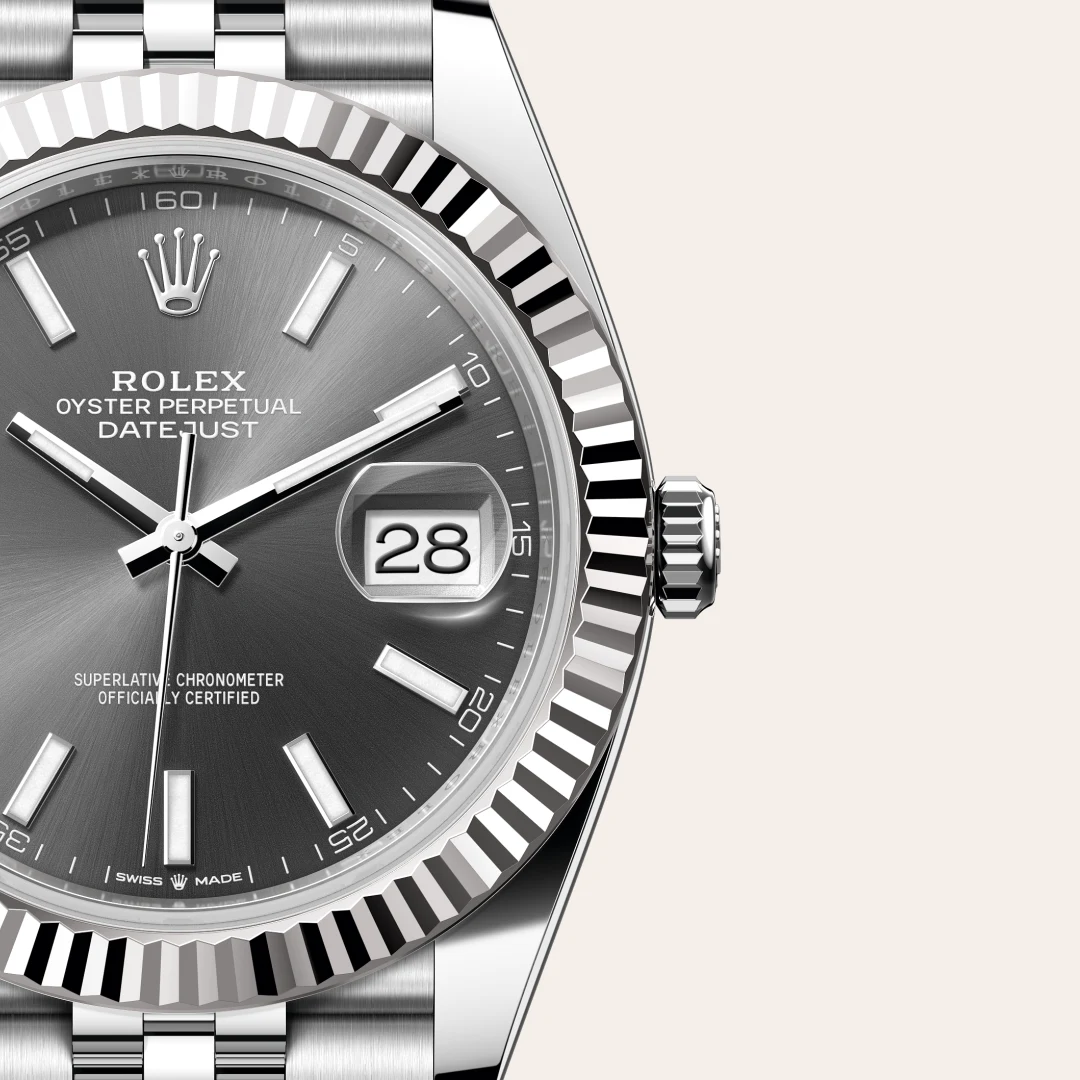 Rolex Datejust 41 in Rolesor weiß (Kombination aus Edelstahl Oystersteel und Weißgold), M126334-0014 – Atelier Stoess
