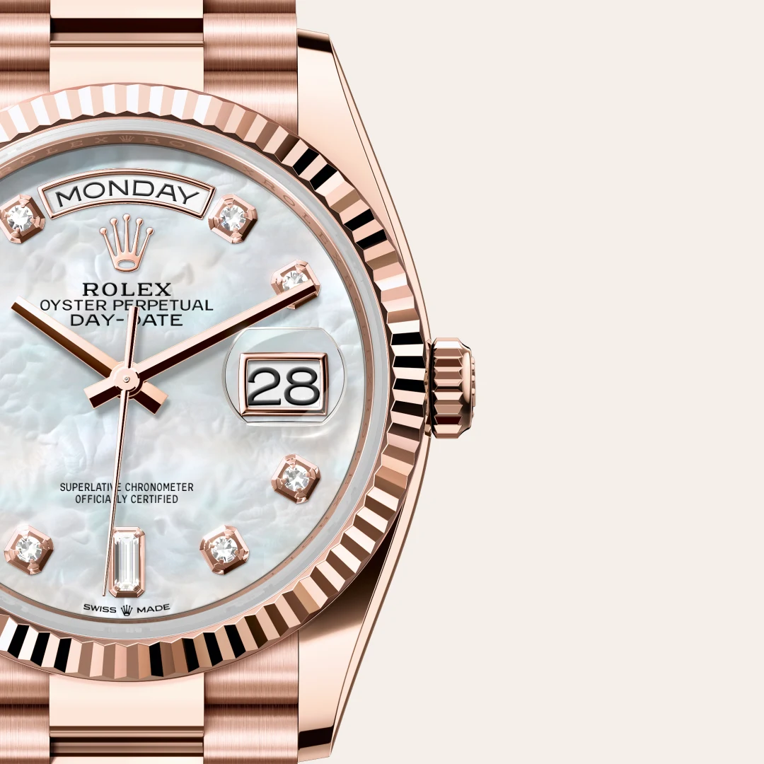 Rolex Day-Date 36 in 18 Karat Everose-Gold, M128235-0029 – Atelier Stoess