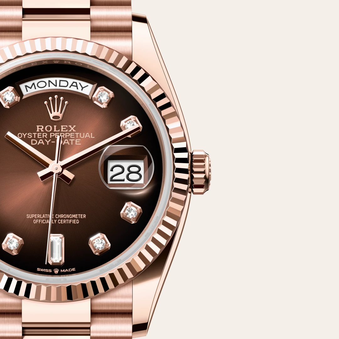 Rolex Day-Date 36 in 18 Karat Everose-Gold, M128235-0037 – Atelier Stoess