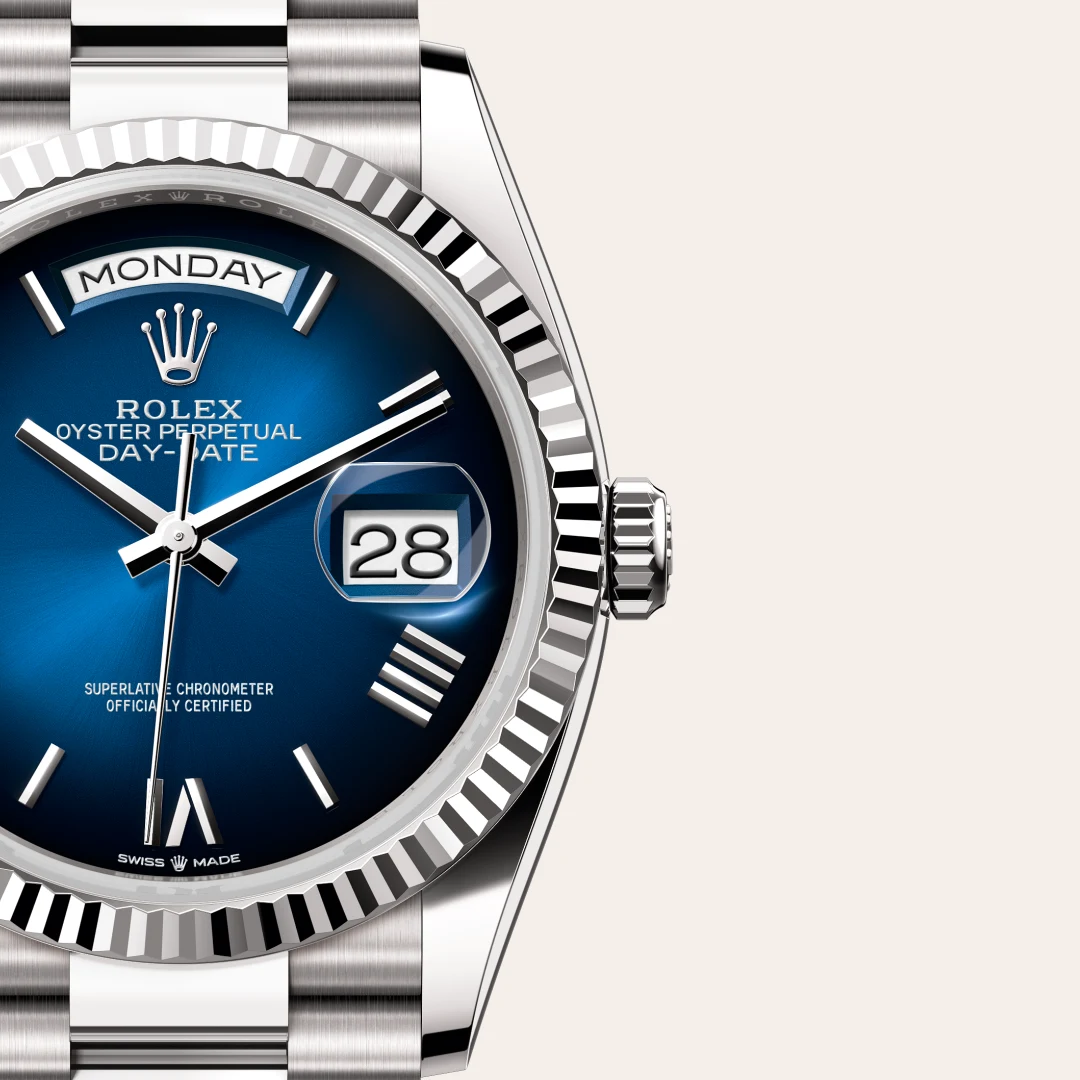 Rolex Day-Date 36 in 18 Karat Weißgold, M128239-0063 – Atelier Stoess