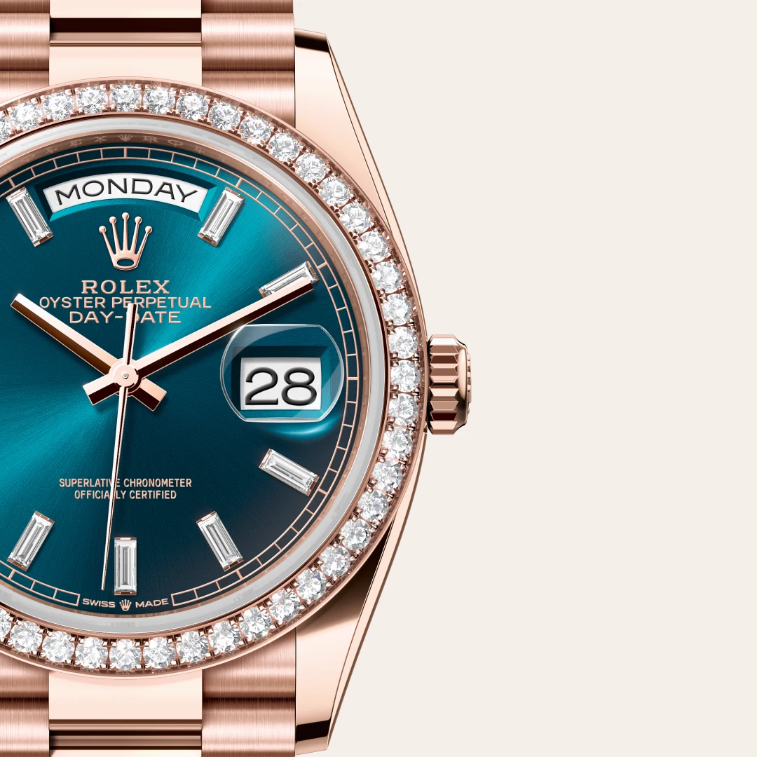 Rolex Day-Date 36 in 18 Karat Everose-Gold, M128345RBR-0083 – Atelier Stoess