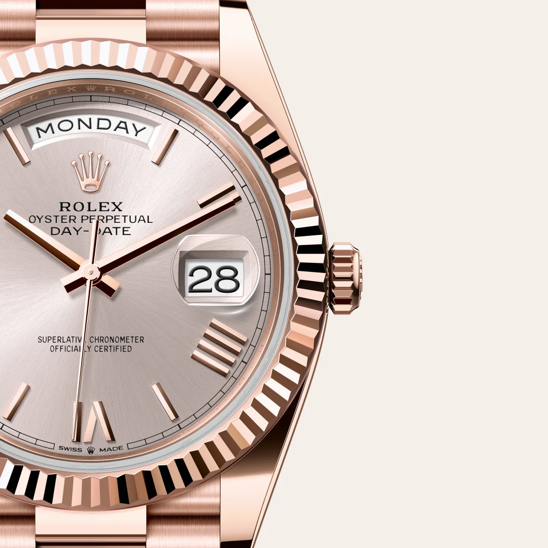 Rolex Day-Date 40 in 18 Karat Everose-Gold, M228235-0001 – Atelier Stoess